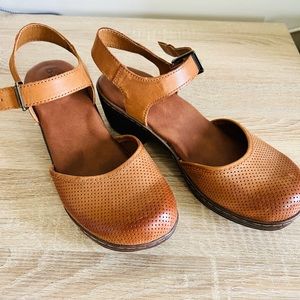 BOC Light Brown Clogs with Ankle Strap